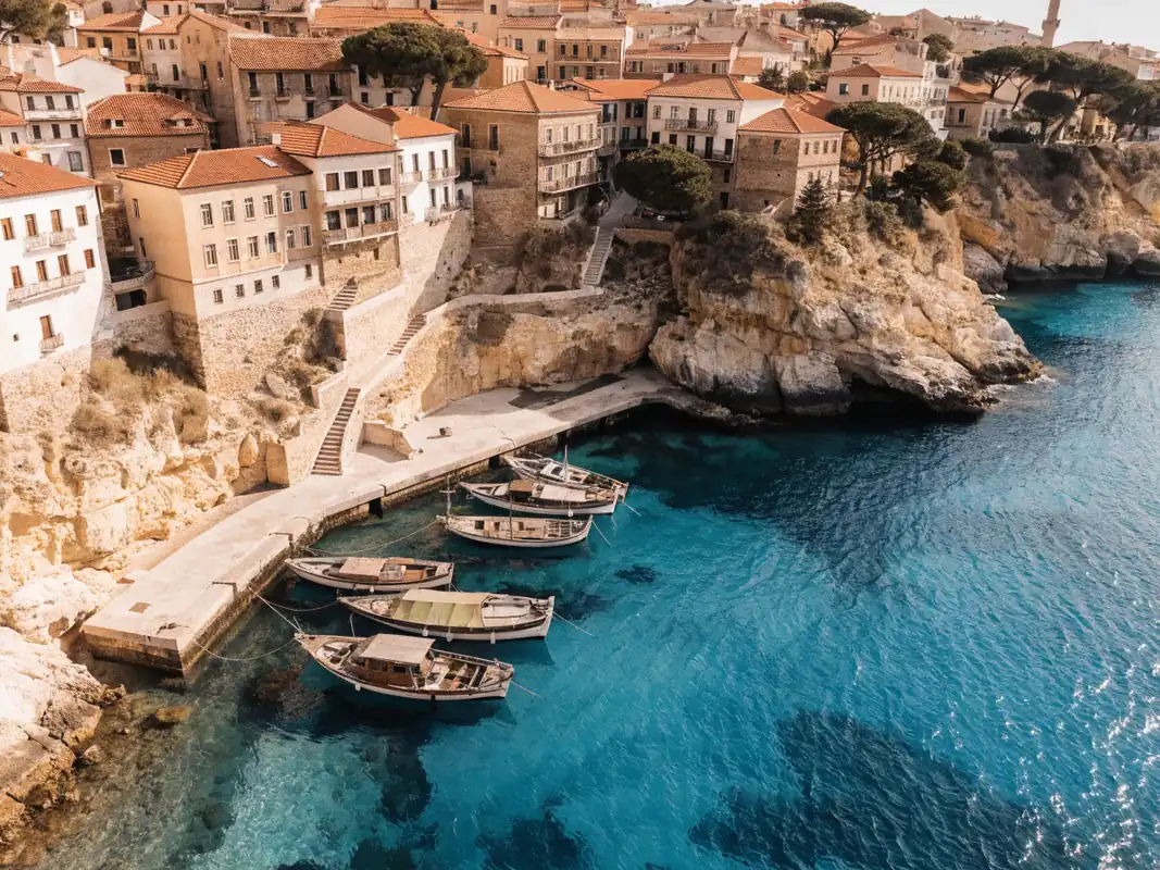 Kaleici old town harbour in Antalya seen from the cliffs above